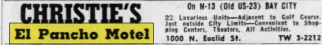 El Pancho Motel (Travel Inn) - Aug 18 1961 Ad (newer photo)